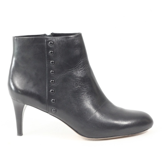 Coach Black Boots sz 10  Women Hickory Leather Boots Stiletto Heel - Picture 1 of 11